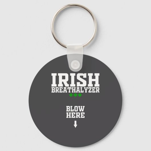 Irish Breathalyzer Blow Here Funny St Patricks Day Sleutelhanger (Voorkant)