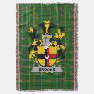 Irish Brooke Coat of Arms Family Crest Ireland Deken
