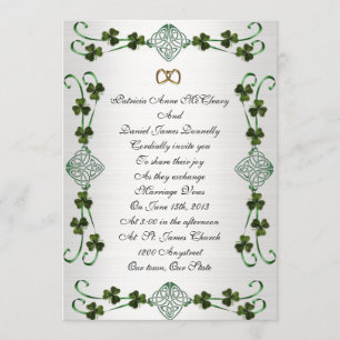 Irish bruiloft Invitation Unity knot Kaart