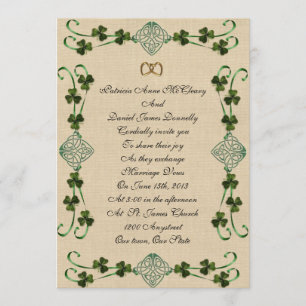 Irish bruiloft Invitation Unity knot Kaart