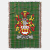 Irish Burges Wapenschild Familie Crest Ierland Deken (Voorkant Verticaal)
