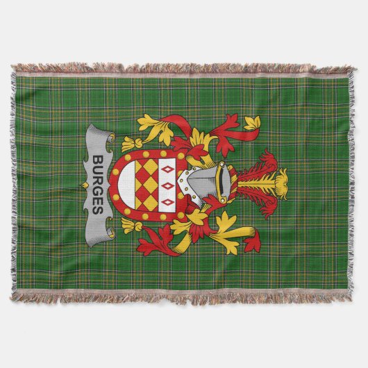 Irish Burges Wapenschild Familie Crest Ierland Deken (Voorkant)