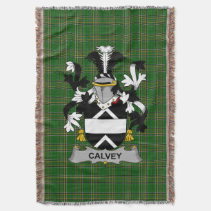 Irish Calvey of McElwee wapenschild Family Crest Deken