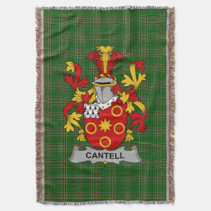 Irish Cantell Coat of Arms Family Crest Ireland Deken