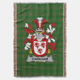 Irish Carkham Coat of Arms Family Crest Ireland Deken