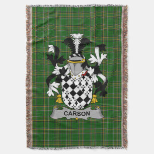 Irish Carson Coat of Arms Family Crest Ireland Deken