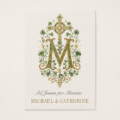 Irish Catholic Monogramme Marial Mariage Shamrocks (Devant)