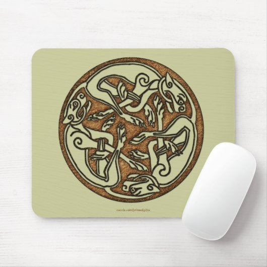 Irish Celtic 3-Dog Symbol Mousepad Muismat (Met muis)