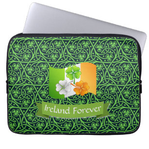 Irish Celtic Clover Laptop Sleeve