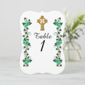 Irish Celtic Cross tafel nummer kaart (Staand voorkant)