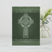 Irish Celtic Cross Wedding Invitations Kaart (Staand voorkant)