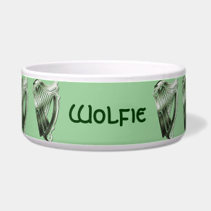 Irish Celtic Green Harp Dog of Cat Pet Bowl Voerbakje