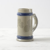 Irish Celtic Happy St Patrick Grey/blue Beer Mug (Devant droit)