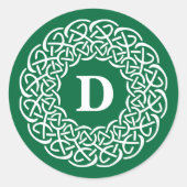 IRISH CELTIC Initiaal Monogram Classic Round Stick Ronde Sticker (Voorkant)