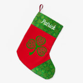 Irish Celtic Shamrock Kerststaart Kleine Kerstsok (Voorkant (Hangend))