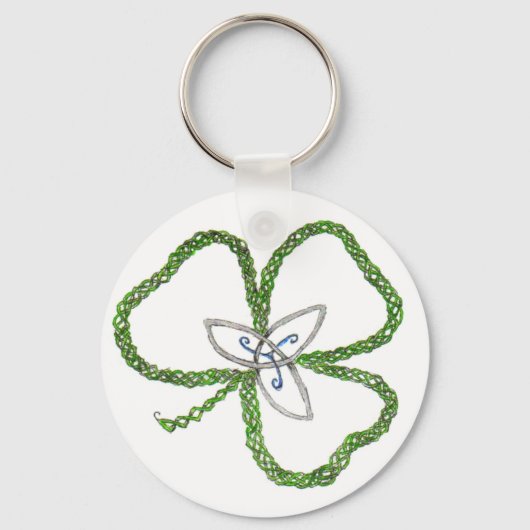 Irish Celtic Shamrock Knot Sleutelhanger (Voorkant)