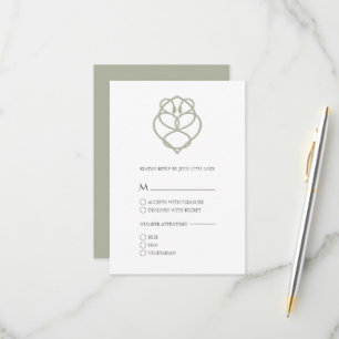 Irish Celtic Swan Love Knot Wedding RSVP Kaart