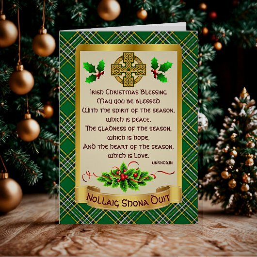 Irish Christmas Blessing Gepersonaliseerde Kaart