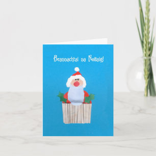 Irish Christmas Cupcake met Santa Kaart