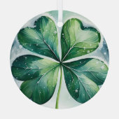 Irish Christmas Shamrock Glas Ornament (Achterkant)