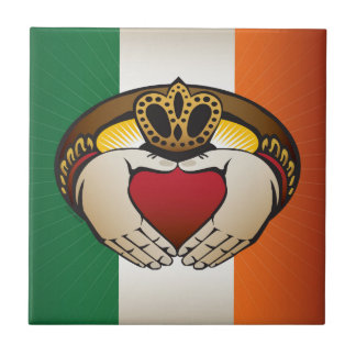 Irish Claddagh Flag Crest Tegeltje