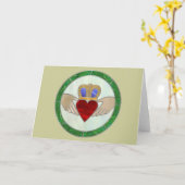 Irish Claddagh Kaart (Gele Bloem)