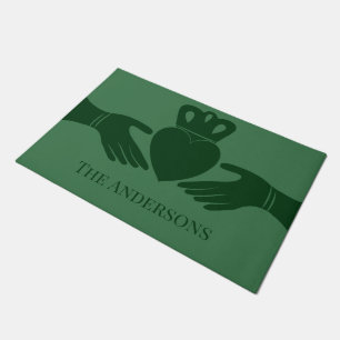 Irish Claddagh Ring Graphic Green - persoonlijk Deurmat