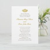 Irish Claddagh Ring Invitation Gold Kaart (Staand voorkant)
