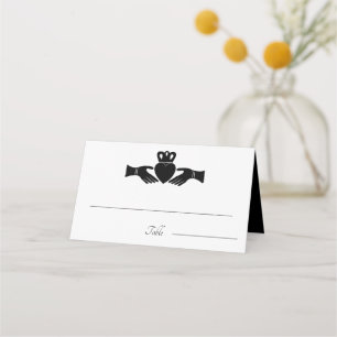 Irish Claddagh Ring Simple Black and White Wedding