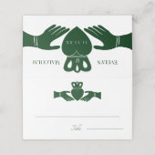 Irish Claddagh Ring Simple Graphic Green Wedding (Buitenkant ongevouwen)