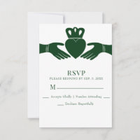 Irish Claddagh Ring Simple Graphic Green Wedding