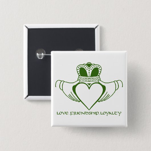 Irish Claddagh symbol pin of button (Voorkant /achterkant)