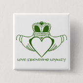 Irish Claddagh symbol pin of button (Voorkant)