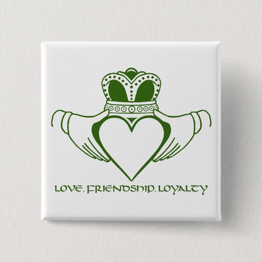 Irish Claddagh symbol pin of button (Voorkant)