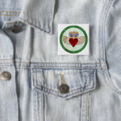 Irish Claddagh Vierkante Button 5,1 Cm (In situ)