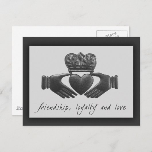 Irish Claddagh, vriendschap, loyaliteit en liefde Briefkaart (Voorkant / Achterkant)