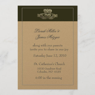 Irish Claddagh Wedding Invitation Kaart