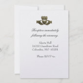 Irish Claddagh Wedding Invitation Kaart (Achterkant)