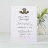 Irish Claddagh Wedding Invitation Kaart (Staand voorkant)