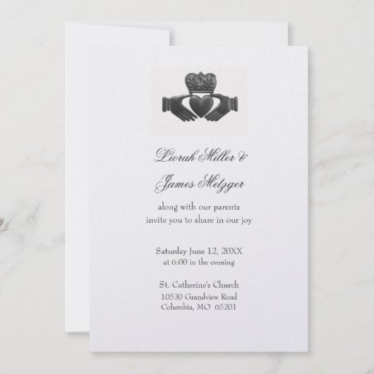 Irish Claddagh Wedding Invitation Kaart (Voorkant)