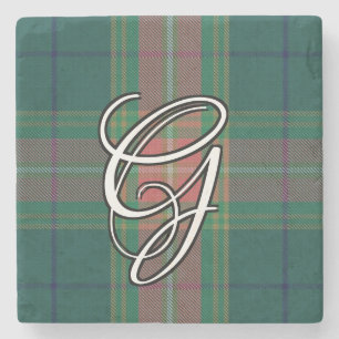 Irish Clan Gallagher Tartan Custom Monogram Stenen Onderzetter