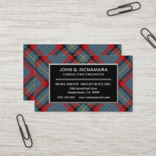 Irish Clan MacNamara McNamara Tartan Pset Visitekaartje