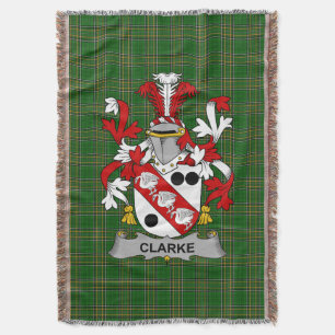 Irish Clarke Coat of Arms Family Crest Ireland Deken