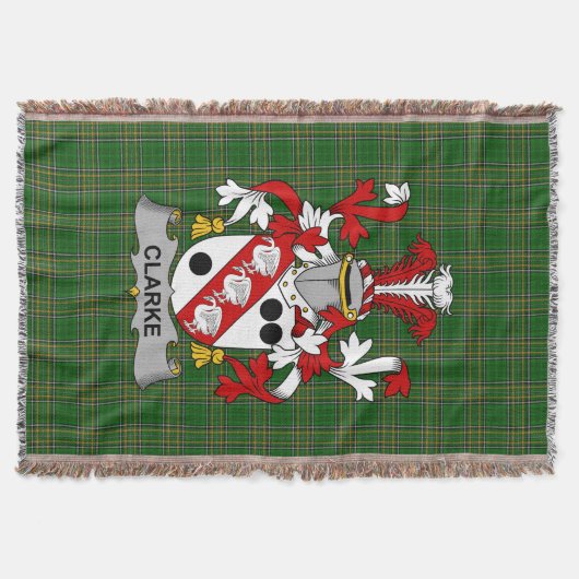 Irish Clarke Coat of Arms Family Crest Ireland Deken (Voorkant)