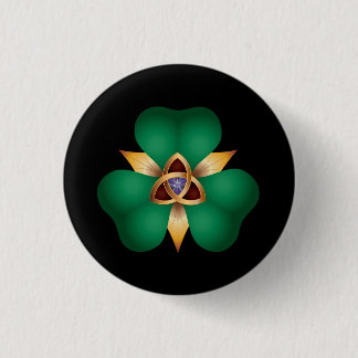 Irish Clover and Trinity Knot Charm Button