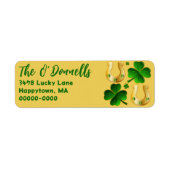 Irish Clover en Gouden Hoefijzers Adresetiketten Etiket (Voorkant)