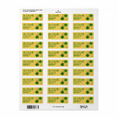 Irish Clover en Gouden Hoefijzers Adresetiketten Etiket (Full Sheet)