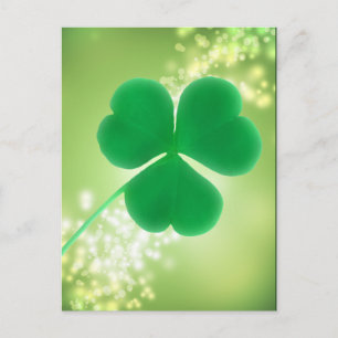 Irish Clover Green Sparkles   Saint Patrick's Day Briefkaart