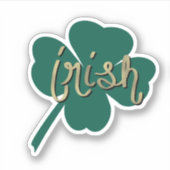 Irish Clover Hand Lettering St Patricks Day Name Sticker (Voorkant)