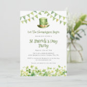 Irish Clover Leprechaun Hat Lucky Shenanigans Kaart (Staand voorkant)